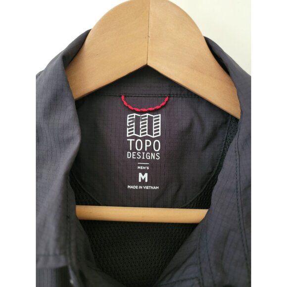 Topo Designs Long Sleeve Water Repellant Black Tech Shirt Men's Sz M - Picture 7 of 9